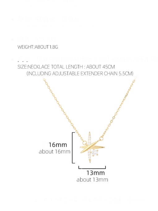 NS1104 [Gold] 925 Sterling Silver Cubic Zirconia Star Dainty Necklace